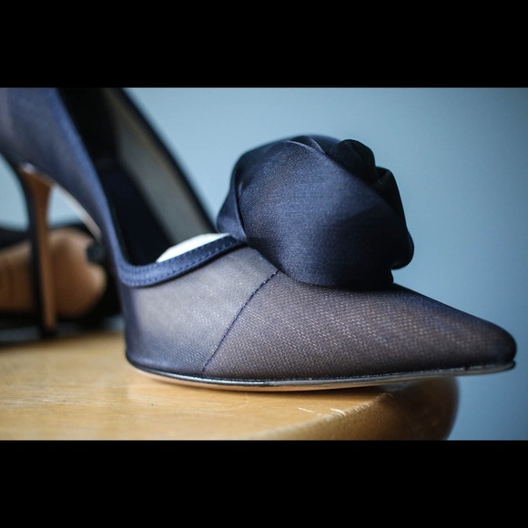 Blue Dior Midnight Garden Rhinestone Rose Pumps - Picture 4 of 8